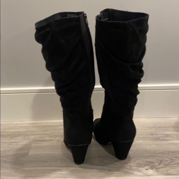 Ladies black Faux Suede boots Size 8W - Picture 4 of 8